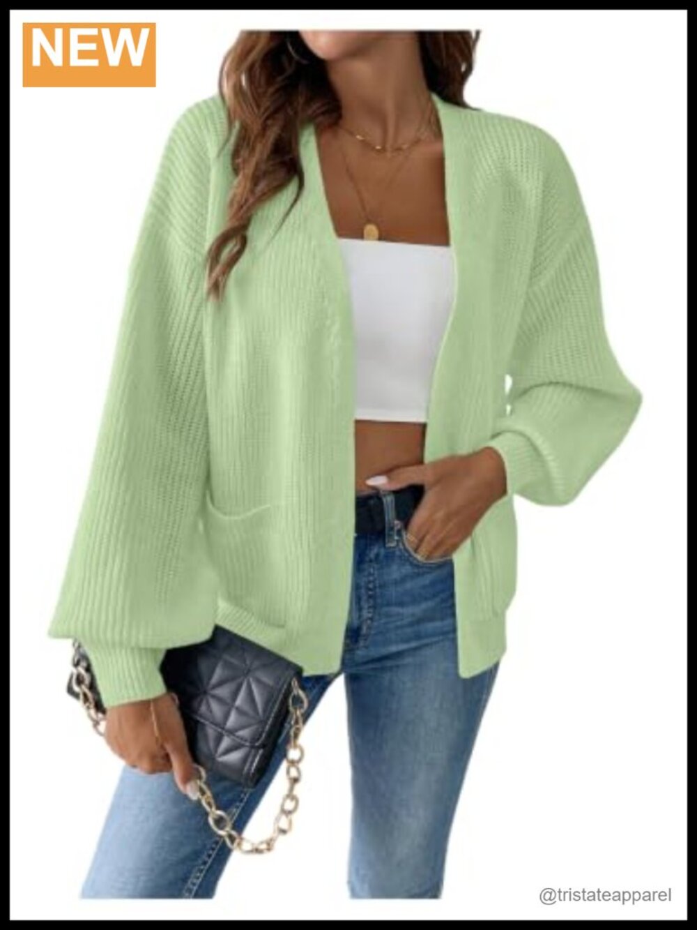 Open Front Chunky Knit Cardigan Sweater Long Sleeve with Pockets